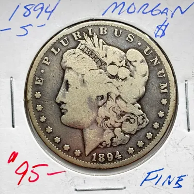 1894 S - Morgan Silver Dollar - Better Date - Fine