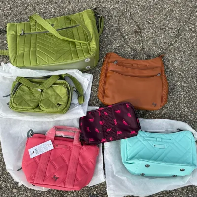 Lug Brand Crossbody Handbags, Totes, and Cosmetic Bag Set