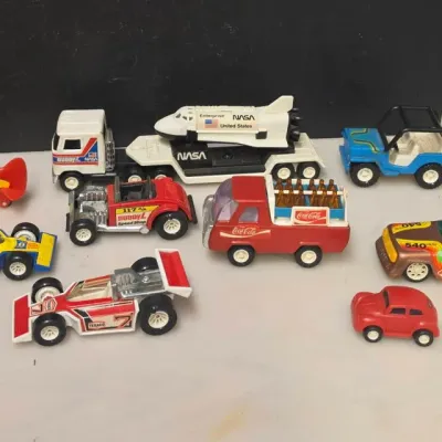Buddy L NASA Shuttle Transporter and Coca-Cola Truck Toy Grouping