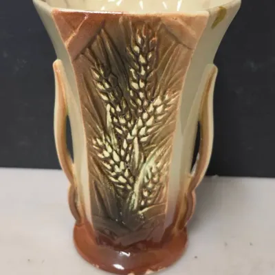 McCoy Wheat Pattern Double-Handled Pottery Vase