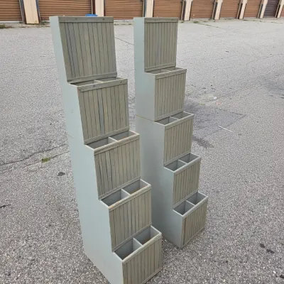 Pair of Tiered Vertical Planter Boxes