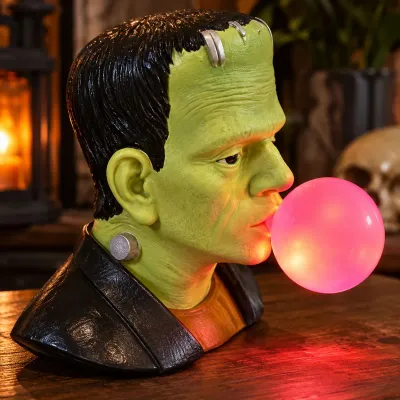 Like New Martha Stewart LED Pink Hair Frankenstein Blowing Bubble Bust - Potterville