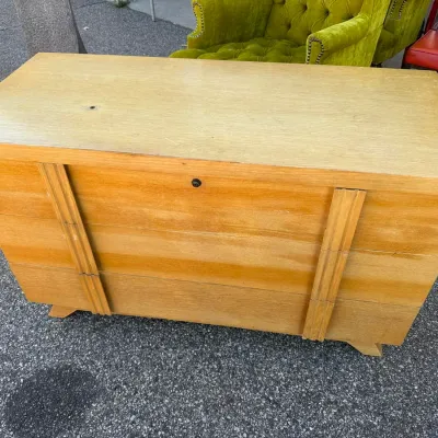 Lane Vintage Mid-Century Modern Blonde Oak Cedar Chest with Bottom Drawer