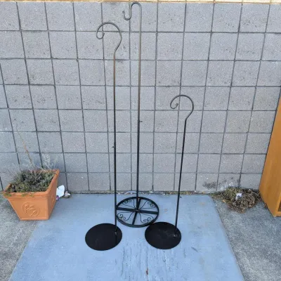Wind Chime Stand Set Of 3, Large 5'4" Tall 15" Base, Medium 4'11" Tall & Small 3'8" Tall...