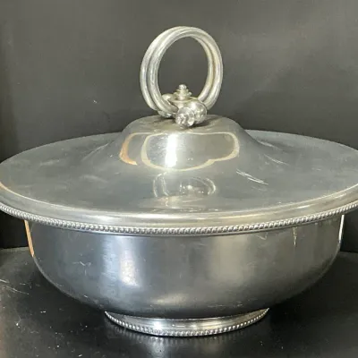 B.W. Buenilum Hammered Aluminum Covered Casserole Serving Dish With Glass Insert - Potterville