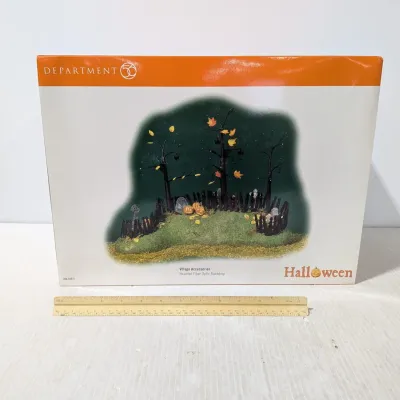 Department 56 Vintage Halloween Village Accessories Haunted Fiber Optic Backdrop In Box Works - Estate Sales Warehouse (GR)