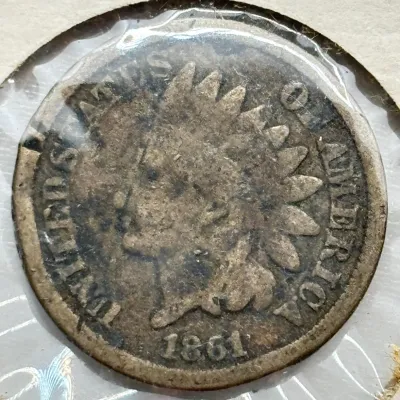 1861 - Copper Nickel Indian Head Cent