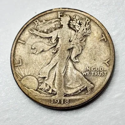 1918 S - Walking Liberty - Silver Half Dollar