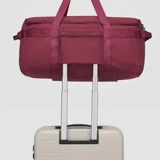 JenniBag Rolling Convertible Garment Bag: Burgundy Travel Suit Carrier with Trolley Cart (New)