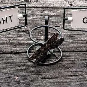3-Piece Metal Home Decor Lot: Good Day & Good Night Signs with Dragonfly Accent Holder - Potterville
