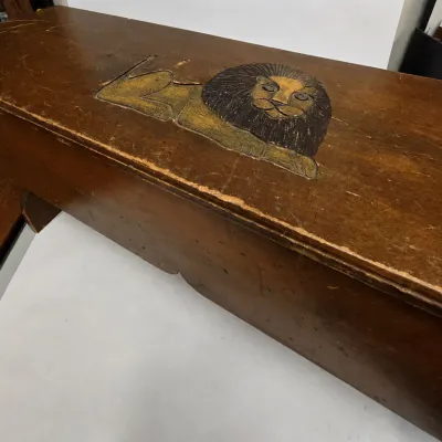 Vintage Lion Storage Bench - 1972