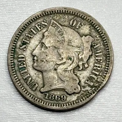 1869 - Three Cent Piece