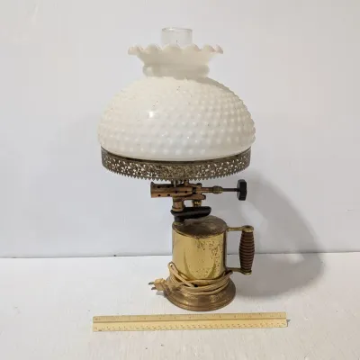 Vintage Up-cycled Brass Blowtorch Table Lamp, Refer To Details & Photos - Estate Sales Warehouse (GR)