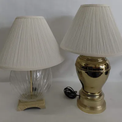 2 Working Lamps - 1 Glass, 1 Brass