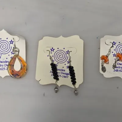 3 Sterling Earring Sets - 2 Borosilicate Glass