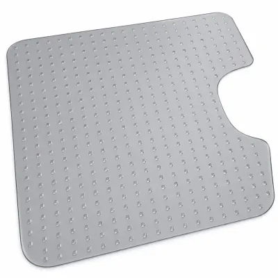 Clear Textured Protective Chair Floor Mat with Contoured Cutout- Like New - Potterville