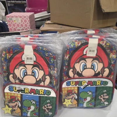 NEW Lot of 10 Super Mario Kids' 14.4 Liter Backpacks - Blue
