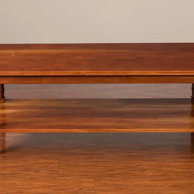 Two-Tier Rectangular Wooden Coffee Table