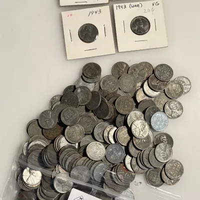 Over 200 - WWII 1943 - Emergency Issue Steel Lincoln Wheat Cents