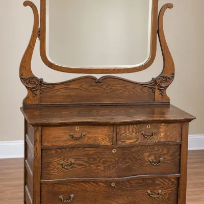 Antique Aulsbrook and Sturges Manufacturing Company Tiger Oak Dresser - Made in Michigan