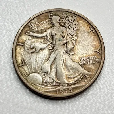 1918 D - Walking Liberty - Silver Half Dollar