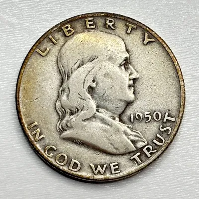 1950 D - Silver Franklin Half Dollar