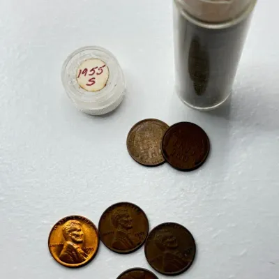 Roll of 50 - Key Date - 1955 S - Lincoln Wheat Cents