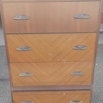 Vintage Deco Wooden Chest of Drawers