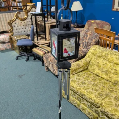Pair Wind Chimes: Cardinal Faux Candle 6" Pipes, Amazing Grace 10" Pipes, Refer To Details & Photos - Estate Sales...