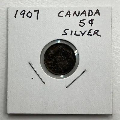 1907 - Canada Silver Five Cent Piece