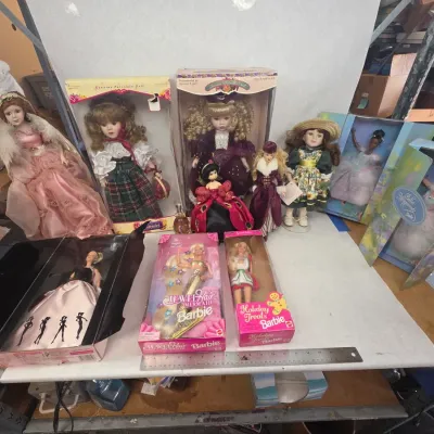 Small Collection of Genuine Porcelain Dolls and Barbie Dolls