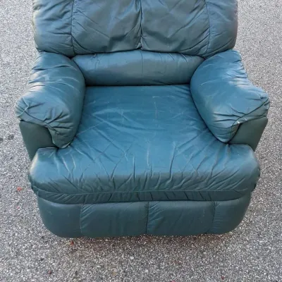Vintage Green Leather La-z-boy Recliner