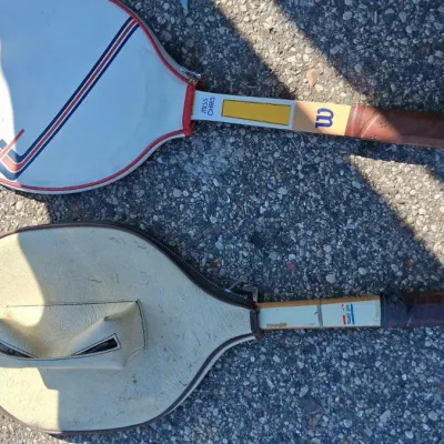 Sale Photo Thumbnail #82: Pair of Vintage Wood Handled Tennis Rackets (MacGregor and Wilson)
