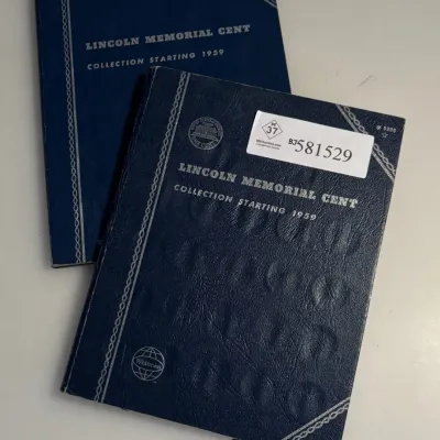 2 Lincoln Memorial Cent Coin Folders - 87 Coins Total