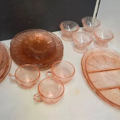 Hazel Atlas Pink Cherry Blossom Depression Glass