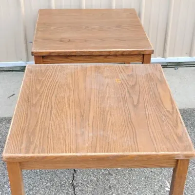 Set of Three Wooden End Tables
