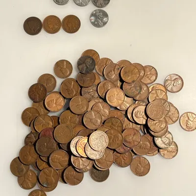 Lot of 125 Unsorted Wheat Cents - Includes Indian Head and Steel Cents