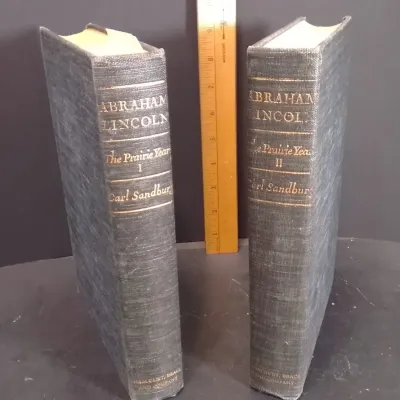 Carl Sandburg's 1926 First Edition Biographical Set, Abraham Lincoln: The Prairie Years - Potterville