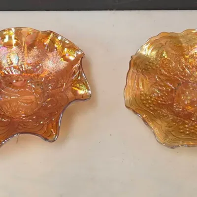 Pair of Carnival Glass Dishes