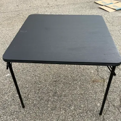 Cosco Black Square Vinyl Top Folding Card Table