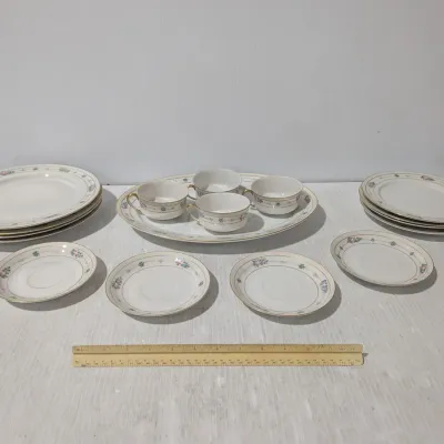 Vintage Hand Painted Nippon China 17pc. 4 Person China Set, Refer To Photos - Estate Sales Warehouse (GR)