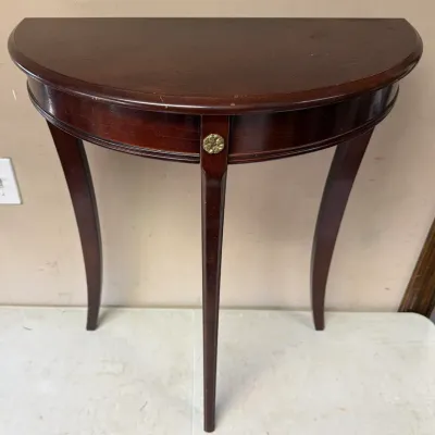 Southern Enterprises Mahogany Finished Demilune Half-Moon Console Accent Table
