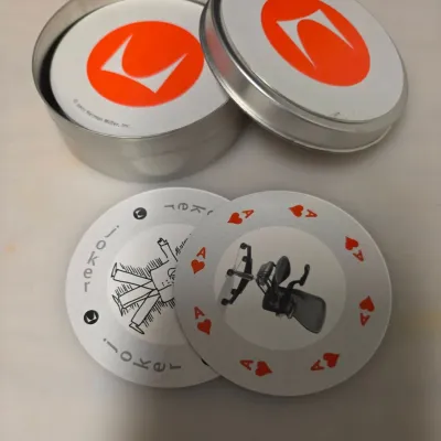 Herman Miller 2003 Round Playing Cards in Metal Tin