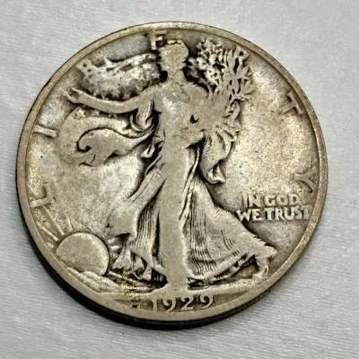 1929 D - Walking Liberty - Silver Half Dollar