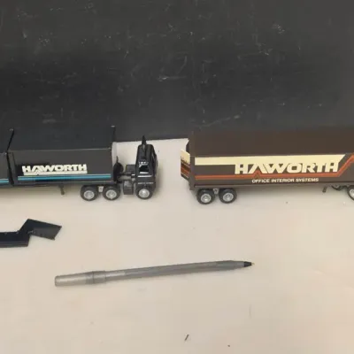 Pair of Winross Haworth Diecast Semi Trucks incl. Double Trailer