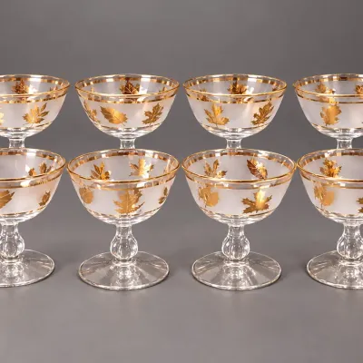 Libbey Golden Foliage Champagne/Sherbet Glasses (1953-1978) - Potterville