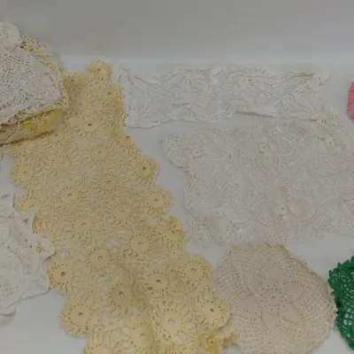 Large Collection of Handmade Doilies