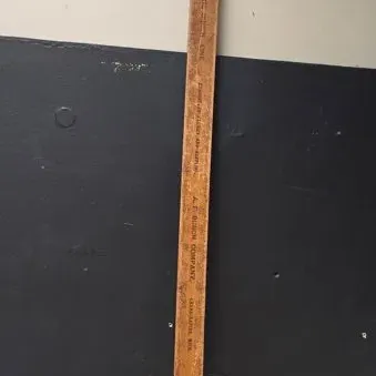 Vintage Grand Rapids Michigan A Burch Company Yard Stick with Unique Brass repair
