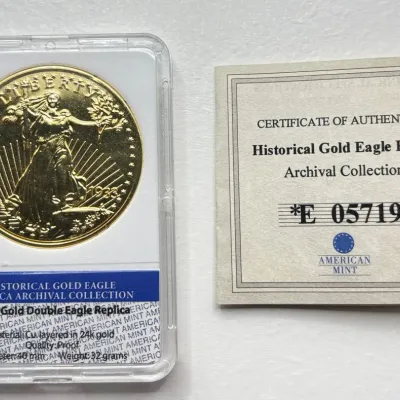1933 - Gold Double Eagle Replica - Historic Archival Collection - COA