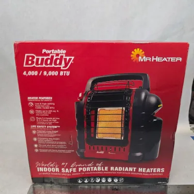 New in Box MrHeater Portable Buddy 4,000/9,000 BTU Indoor Safe Radiant Heater